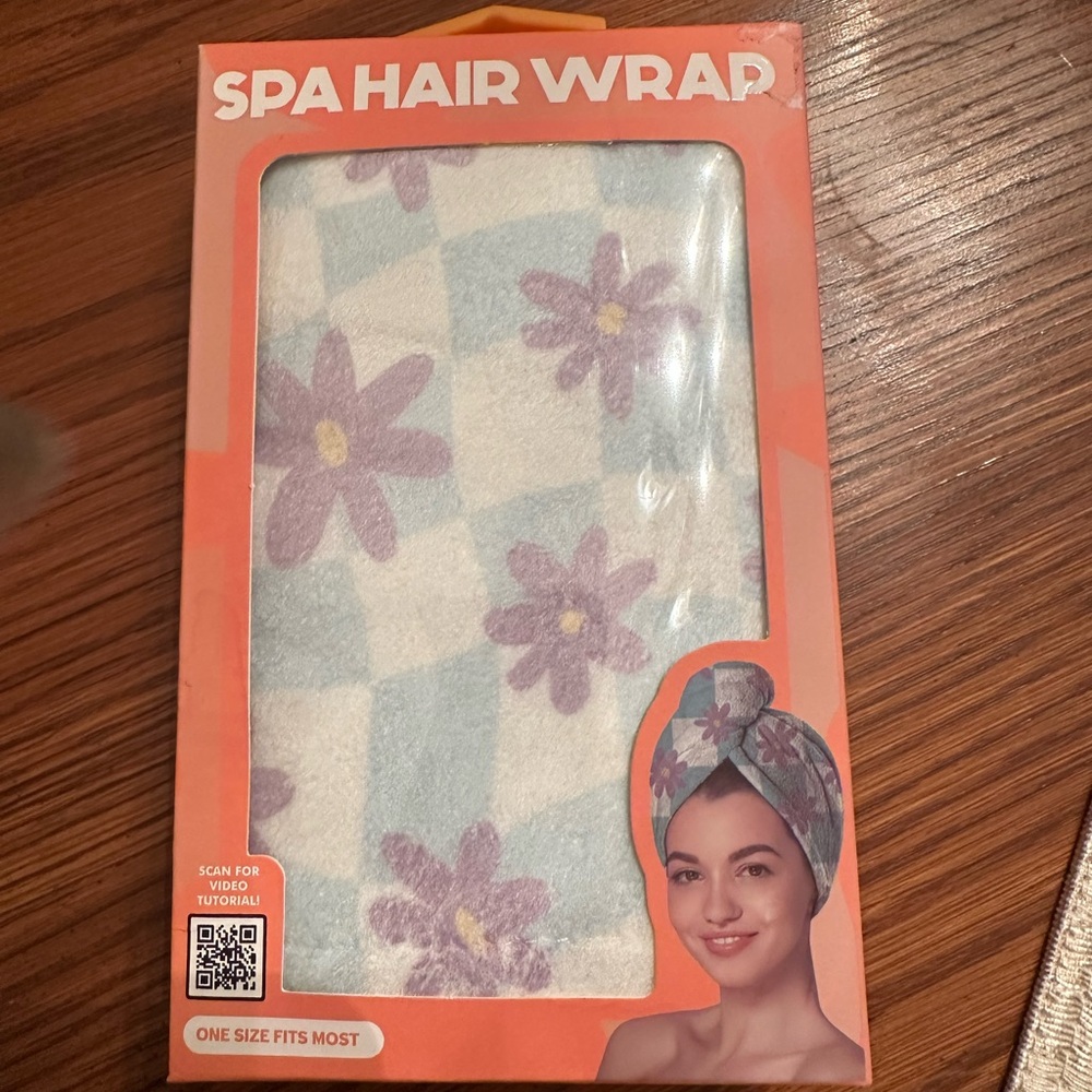 Spa Hair Wrap - Purple and White Floral